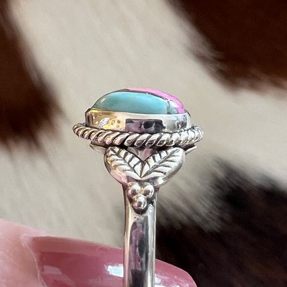 ❤️ Cotton Candy Dahlia Kingman Turquoise Sterling 925 Southwestern Ring Sz 6.5 - Picture 6 of 14